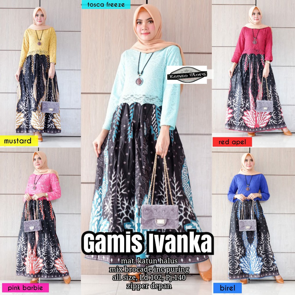 GAMIS IVANKA BROKAT KOMBINASI BATIK