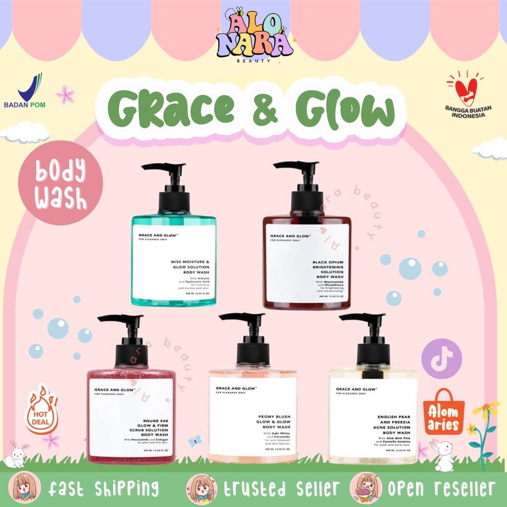 [NEW] Grace &amp; Glow Black Opium Brightening | Baccarat | English Pear &amp; Freesia Anti-Acne Solution Body Wash