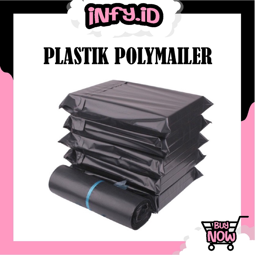 INFY - R642 Plastik Polymailer Packing LDPE Silver Glossy Online Shop Lem Perekat Anti Plong