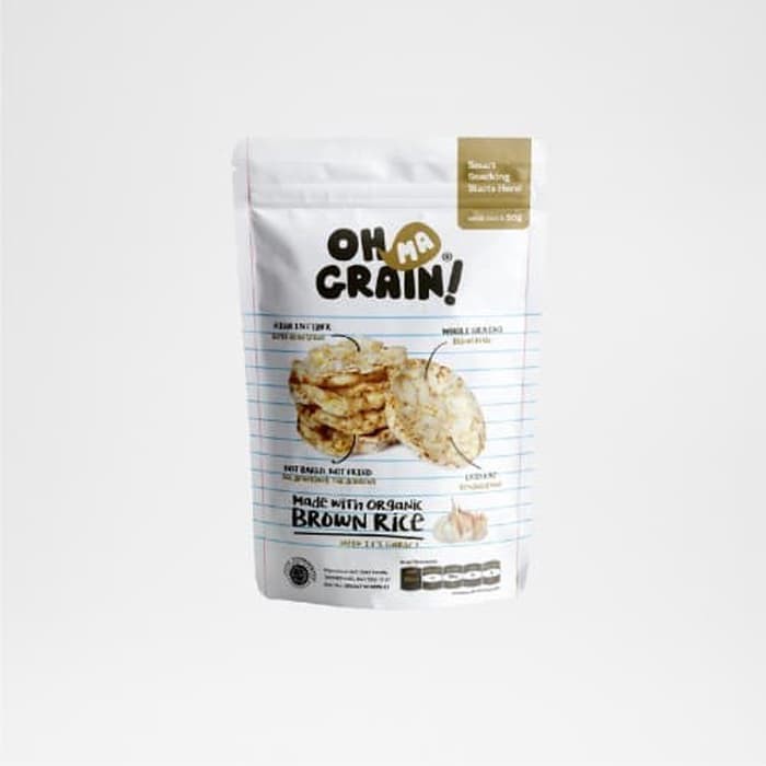 

Oh Ma Grain- Organic Brown Rice Cakes Garlic 45 gr
