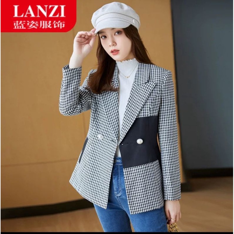 VN IROO TWEED BLAZER PREMIUM /  BLAZER VINTAGE KOREAN STYLE / WINTER TWEED BLAZER