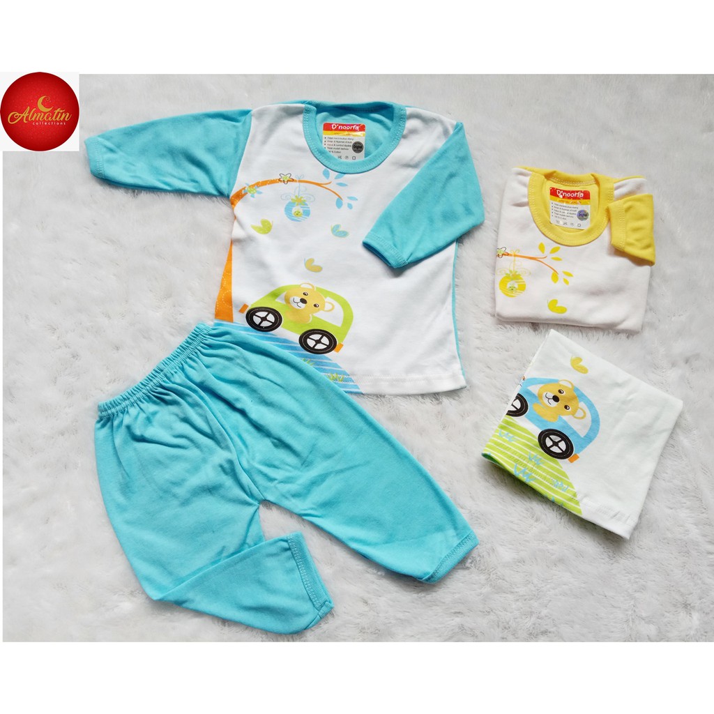 Setelan Baju Panjang Bayi Motif Mobil / Grosir 3 Stel Setelan Baju Bayi Panjang Piyama / Harga 3Stel