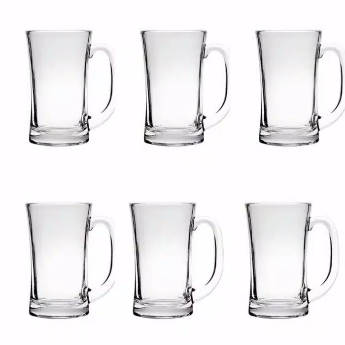 Jual 1 Set Isi 6 Pcs Gelas Mug Beer Gelas Gagang Gelas Mug Gelas Kaca Gelas Bir Glass 9340