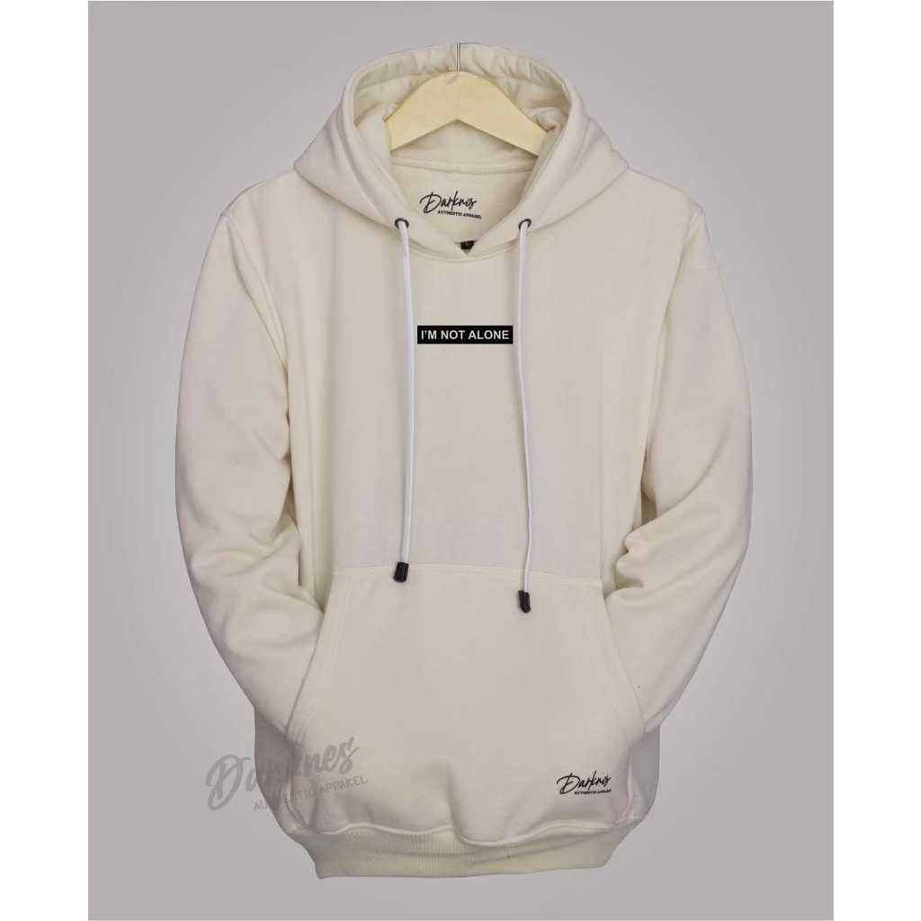 Jaket Hoodie Pria Cod Aesthetic List I'M Not Alone Warna Cream Kaki Sweater Hoodie Polos Pria Wanita Premium Hodie Pria Distro Flece Tebal Distro Kota Bandung Terbaru Terpopuler Dan Terlaris Oversize Unisex