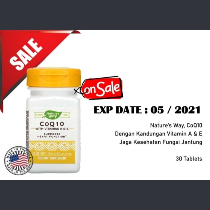 

Natures Way CoQ10 30 Soft Plus Vit A&E Jaga Kesehatan Jantung