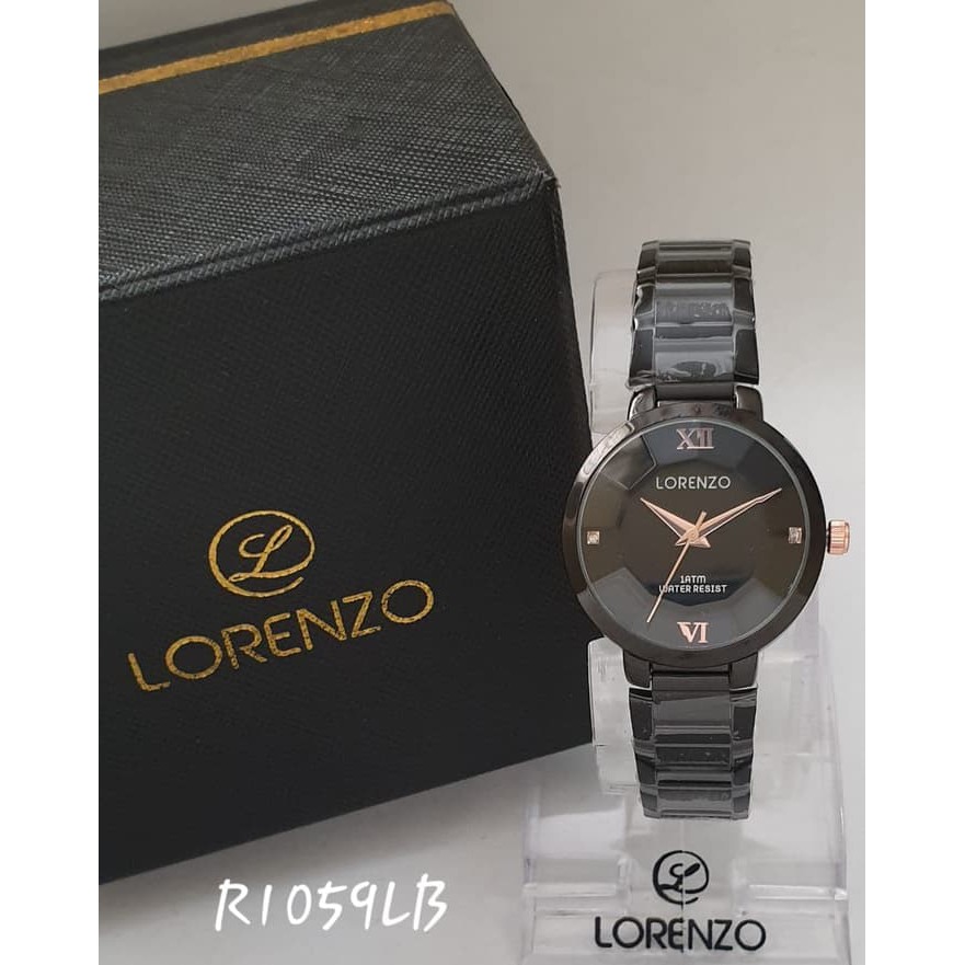 Diskon Jam tangan wanita Lorenzo R1059LB 1059 Original Rantai Black Termurah