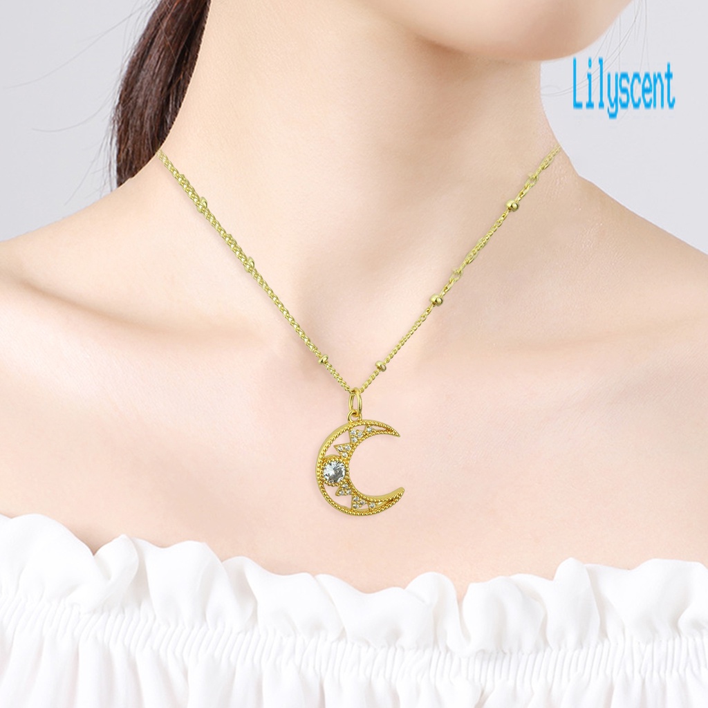 Kalung Bentuk Bulan Model Hollow Out Untuk Wanita