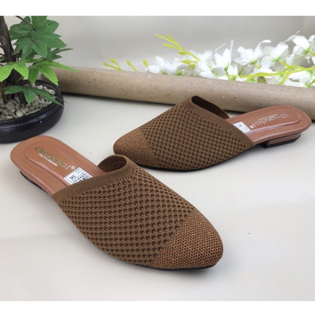 GRAVICI - Sandal Flat Rajut Import Wanita Elegan NR-06