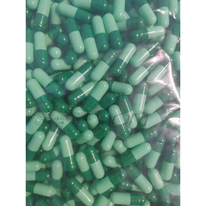 Cangkang Kapsul Kosong No.0 Hijau Tua Hijau Muda