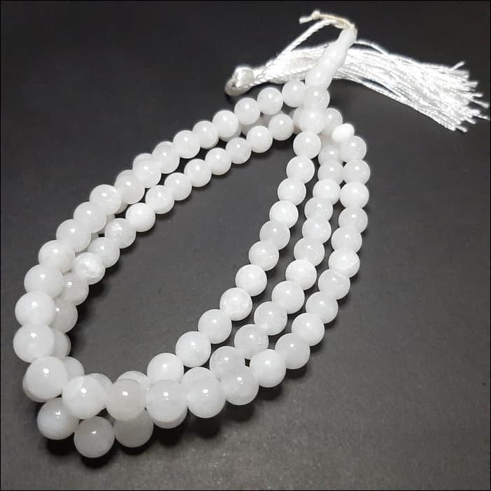 TASBIH BATU GIOK PUTIH ASLI 99 BUTIR - WHITE JADE ORIGINAL