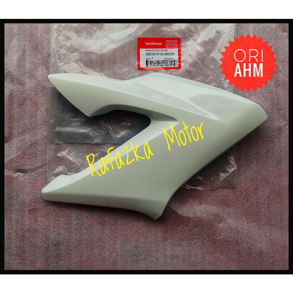 shroud R cover sayap kupingan tangki kanan CB 150 R old streetfire PUTIH 50260K15900ZB Ori Ahm