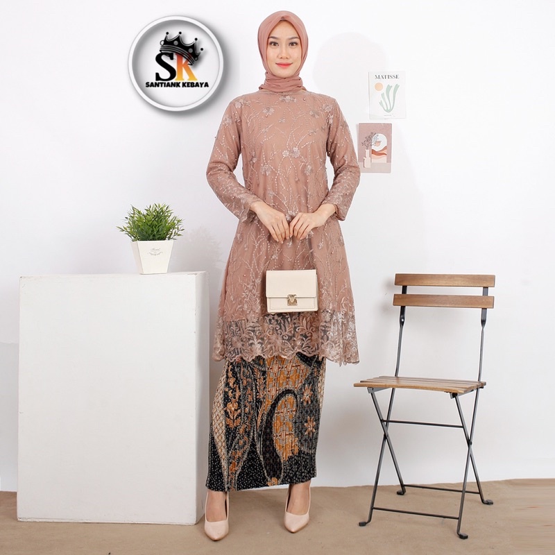 (JUMBO)Kebaya Tunik Ukuran Jumbo Set Kebaya Jumbo By Santiank Kebaya