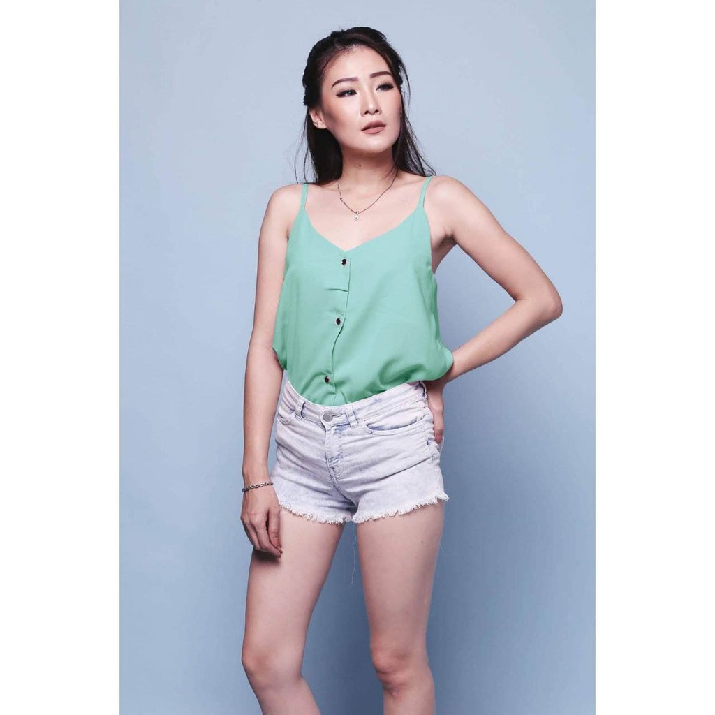 Baju Atasan Wanita Tank Top Bahan Polyester Warna Tosca Darwin Terbaru 2021 Viral Tiktok