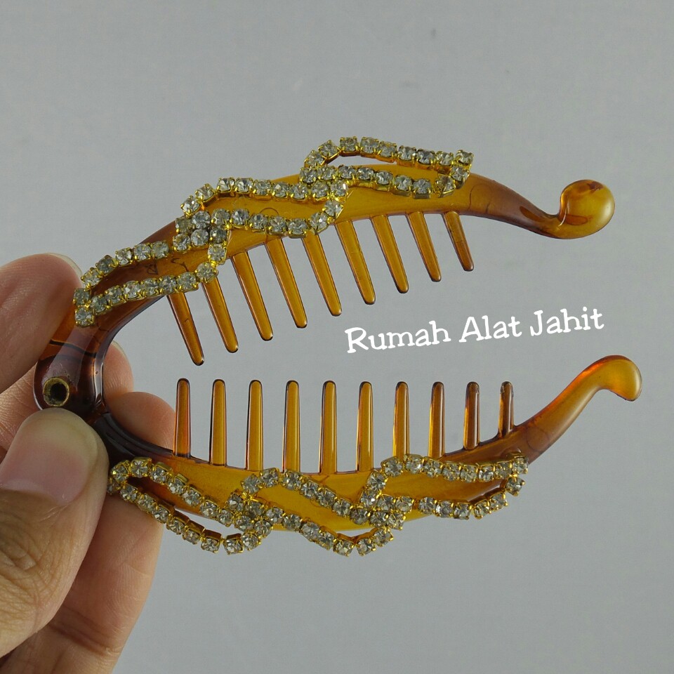 Jepit Rambut Ikan Permata Lengkung 8cm Model E