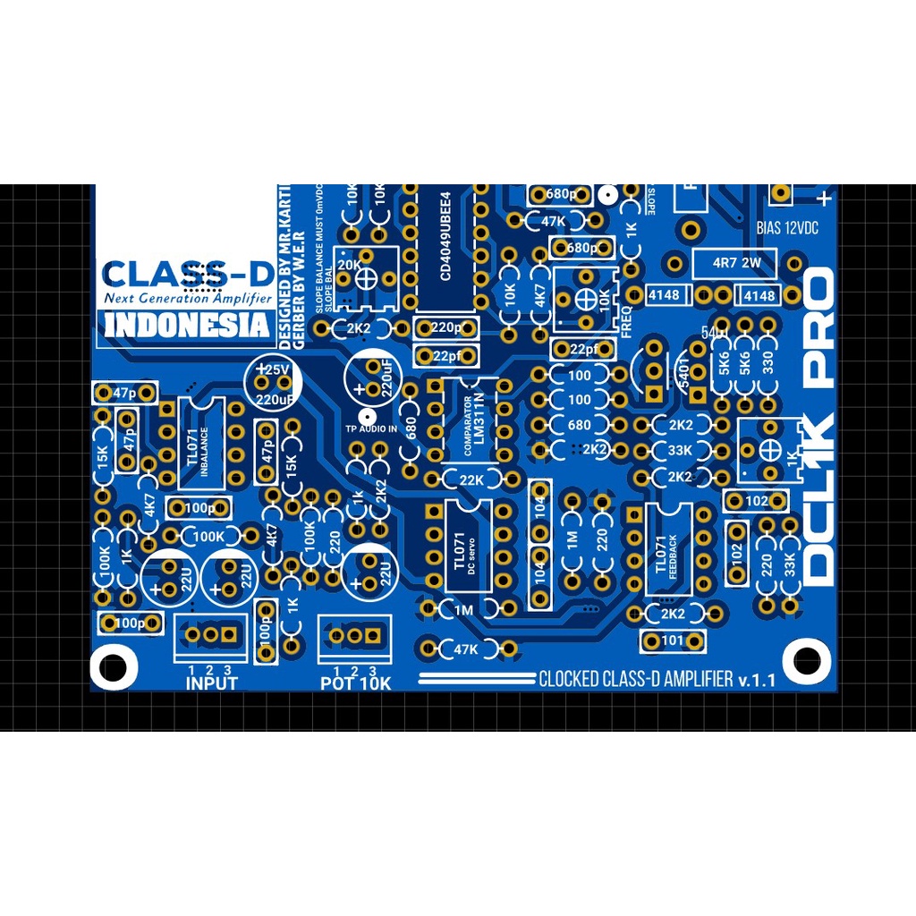 PCB AMPLIFIER DCL 1K PRO V1.1 FIX