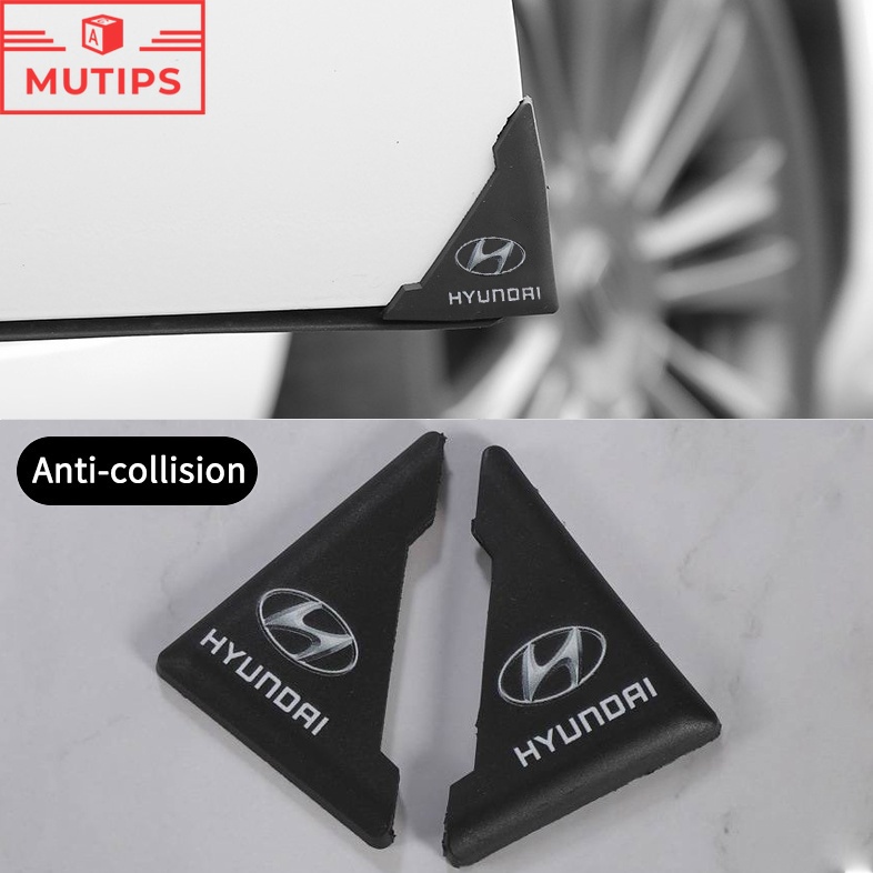 HYUNDAI 2pcs Stiker Pintu Mobil Bahan PVC Anti Gores Untuk Getz Accent Atoz i20 Trajet H1 i10 Kona Santa Fe