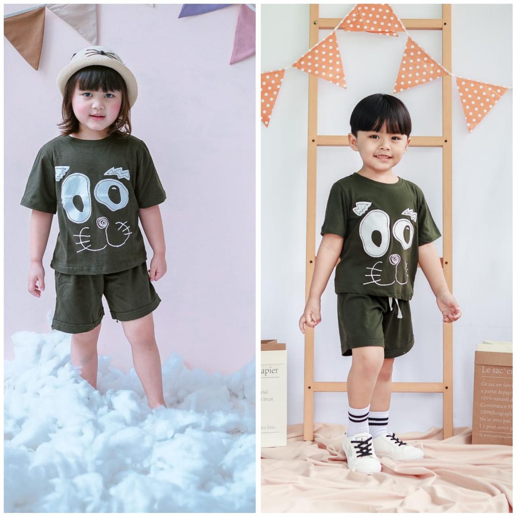 Baju Anak Setelan Cool Smilee Unisex Cowok/Cewek Kaos Original Super Premium Termurah