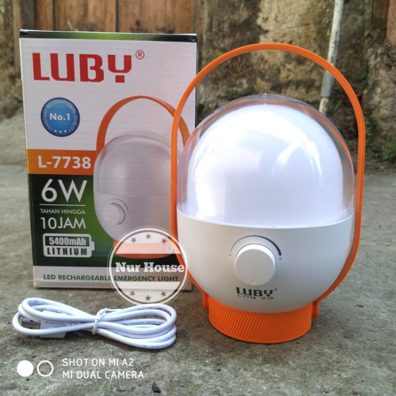 emergency luby L- 7738 6 wat lampu cas tinting