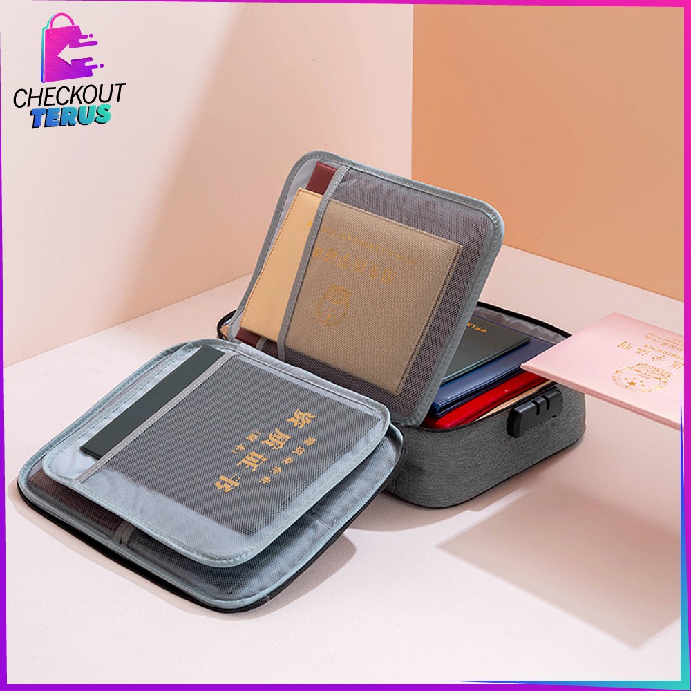 CT C515 C516 Tempat Penyimpanan Sertifikat File Dokumen Penting Tas Dokumen Multifungsi Storage bag Travel Portable
