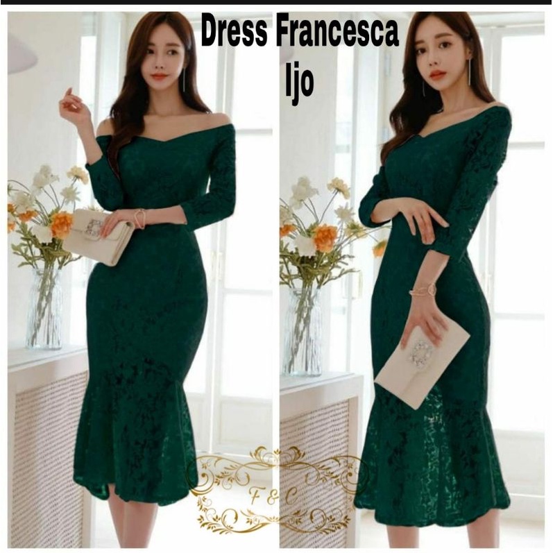 DRESS FASHION FRANSCESCA, BRUKAT FURING, DRESS MAXY