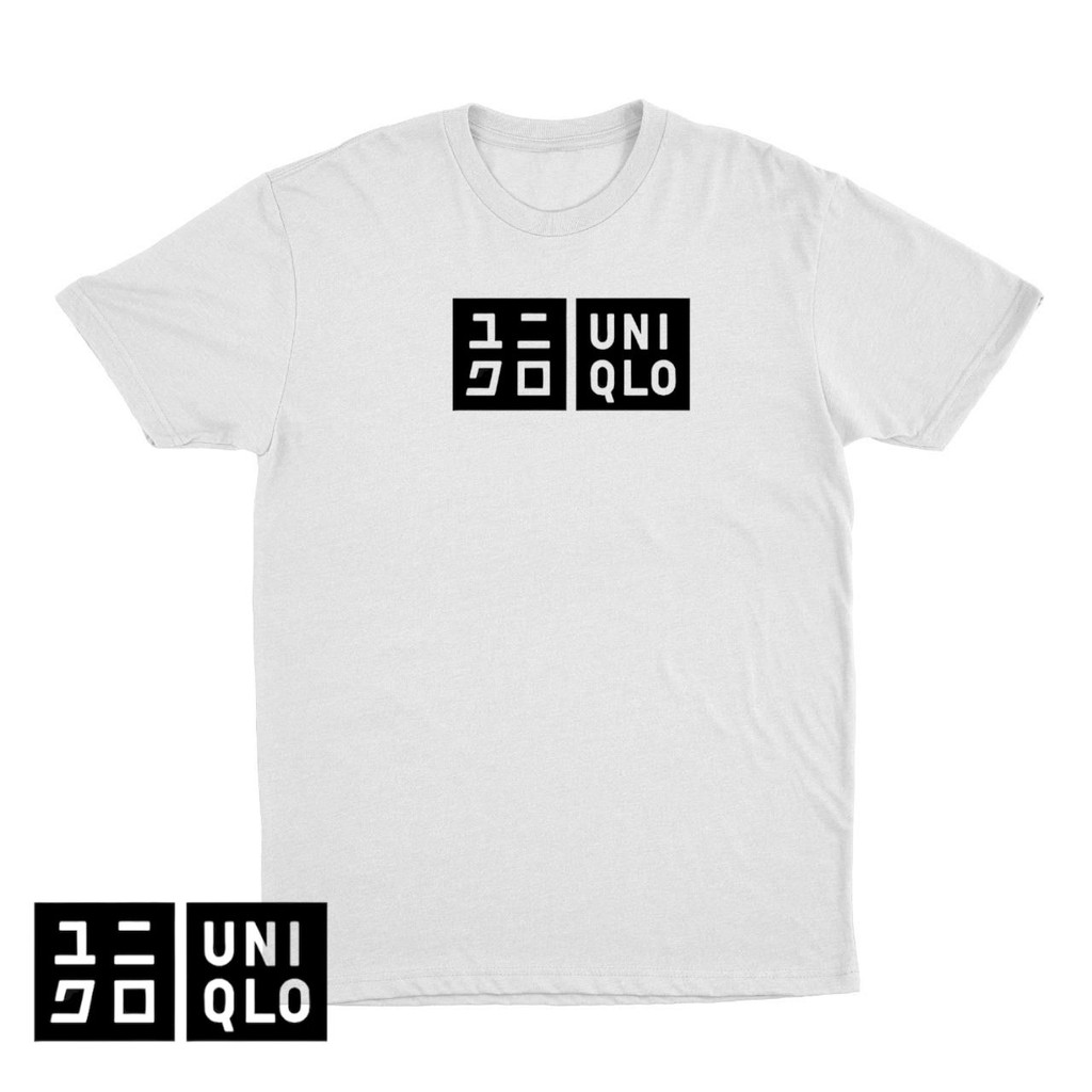 COD BAYAR DI TEMPAT KAOS BAJU UNIQLO LOGO KATUN KOMBED 30S PREMIUM DISTRO PRIA WANITA TSHIRT TEES-Putih