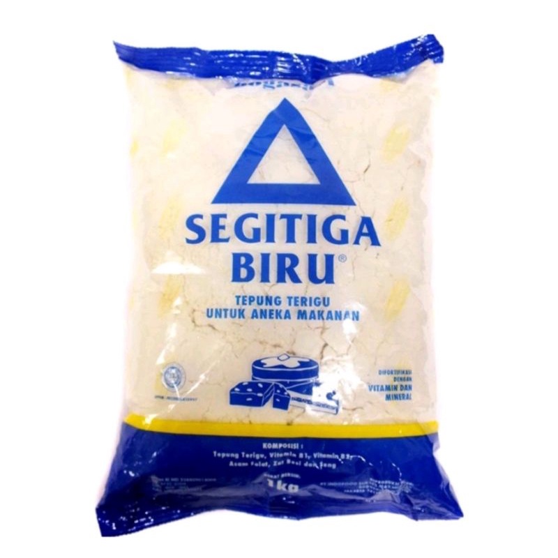 

TEPUNG TERIGU SEGITIGA BIRU 1 KG / TEPUNG ROTI PROTEIN SEDANG KEMASAN