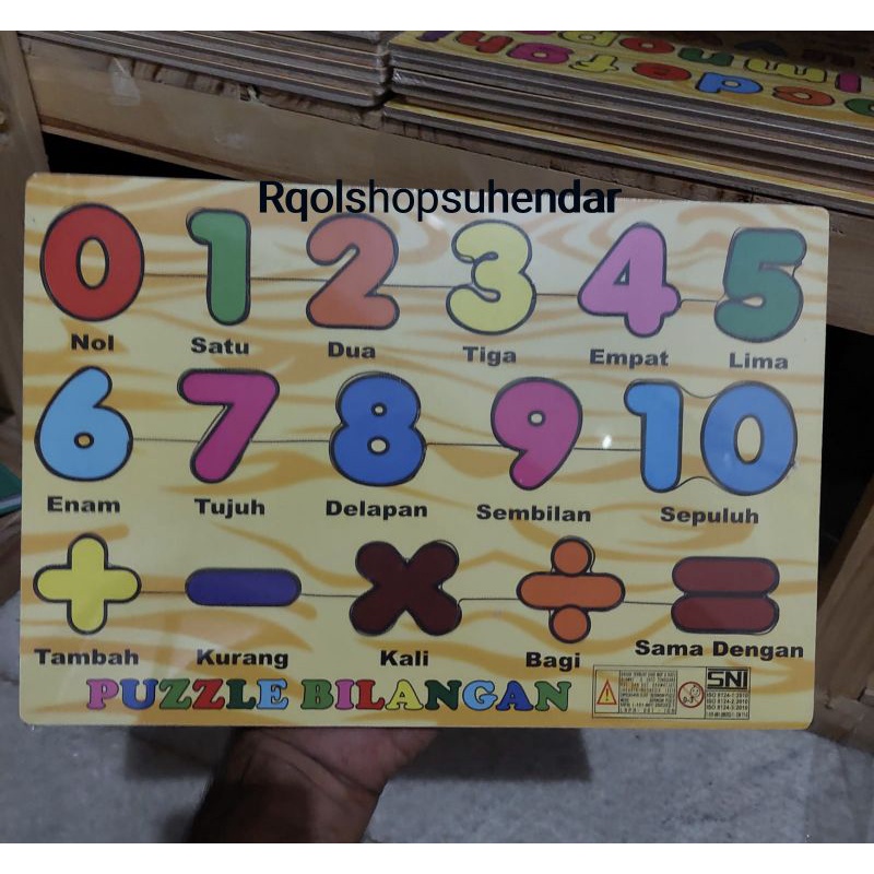 Puzzle Kayu Edukasi Angka 1 - 10 dan Bilangan