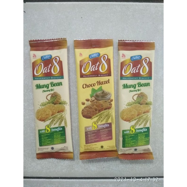 

Oatbits Oat 8 kacang ijo & Choco Hazel 28,5g/3pcs@9,5g.