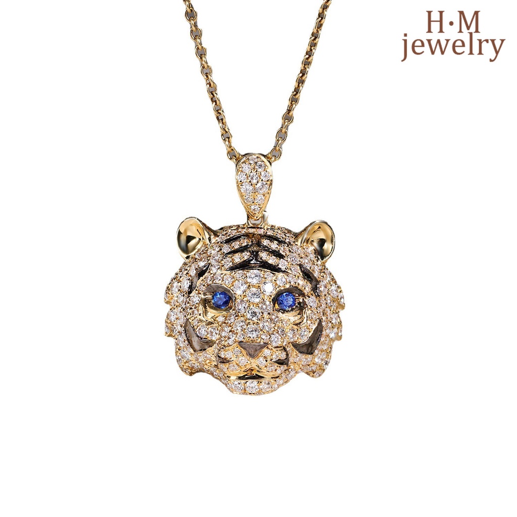 Set Kalung Anting Cincin Berlian Sapphire Macan Tutul Zodiak China