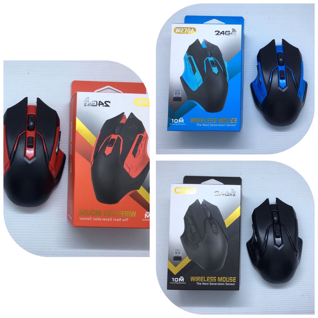 Mouse Wireless W270A 2.4G Optical USB Mouse Gaming dengan Receiver USB untuk PC Laptop mouse bluetooth W270A NEW