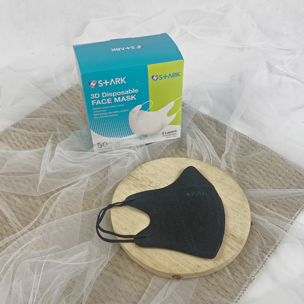 Masker Duckbill FM 3 ply Murah Box Isi 50 pcs Hitam Putih Warna Local Import