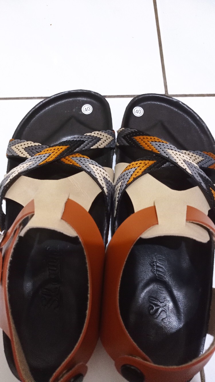 Sandal Tali Yuan Gradasi Coklat Mix Tali