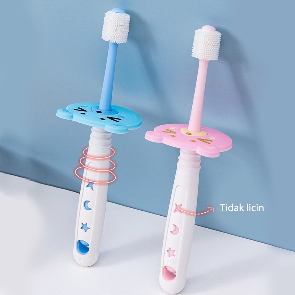 Mamibayi Baby toothbrush antibakteri nano sikat gigi anak bisa rotasi 360°