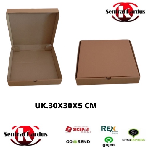 

Grosir ( 10 pcs kardus)Kardus 30x30x5cm --box Die Cut dan easy usage--/pizza boxkardus packing coklat/dus kemasan kardus corrugated polos