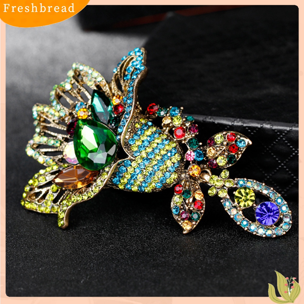 [ TERLARIS]Fashion Multicolor Rhinestone Flower Brooch Pin Lady Dress Scarf Bag Accessory