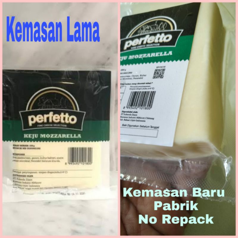 

Perfetto keju mozzarella 250 gram Asli Pabrik Kemasan Baru