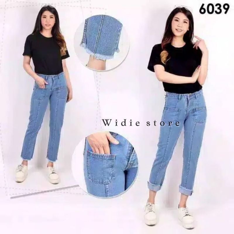 CELANA BOYFRIEND JEANS / BOYFRIEND JEANS KANTONG / CELANA JEANS BOYFRIEND SAKU DEPAN