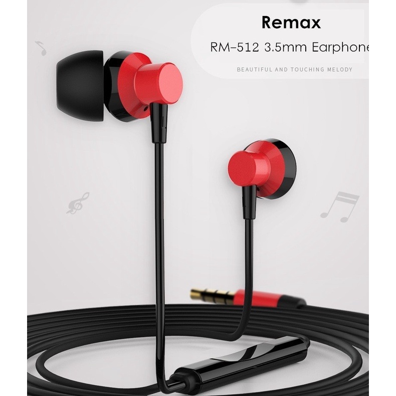 REMAX Metal Wired Music Headset RM-512 (New Package) Earphone Ori