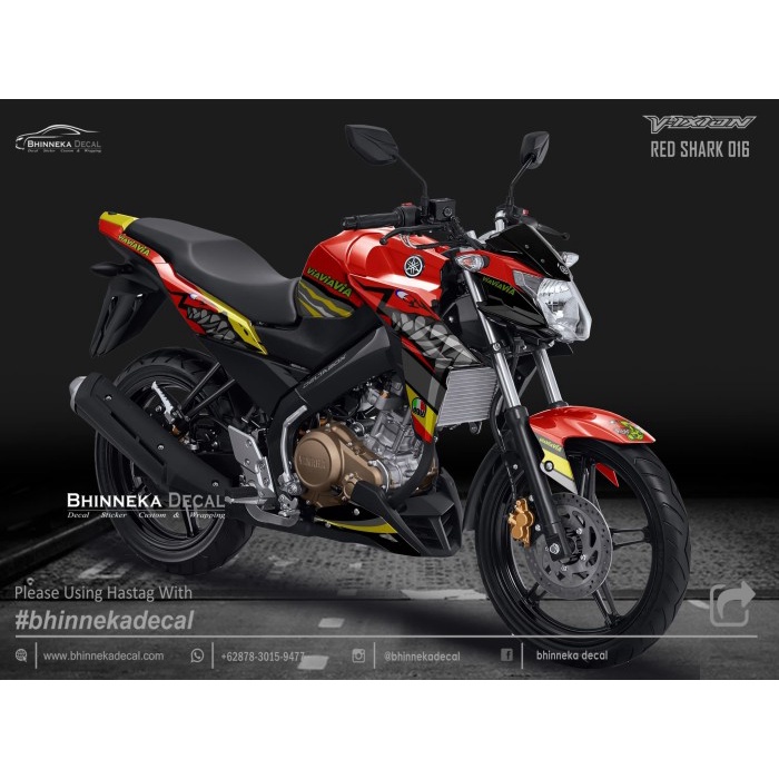 DECAL STICKER VIXION NVA GRAFIS RED SHARK-011