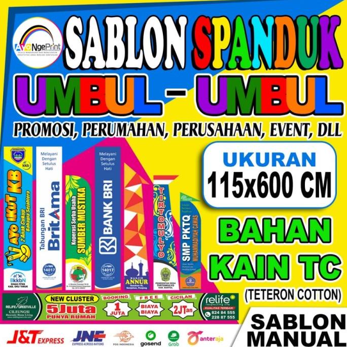 

Cetak Sablon Umbul-umbul Kain TC & Spanduk Kain | Uk. 115x600 Cm