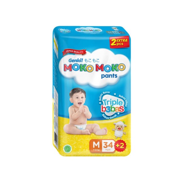 Popok Genki Moko Moko Pants 34+2'S Medium