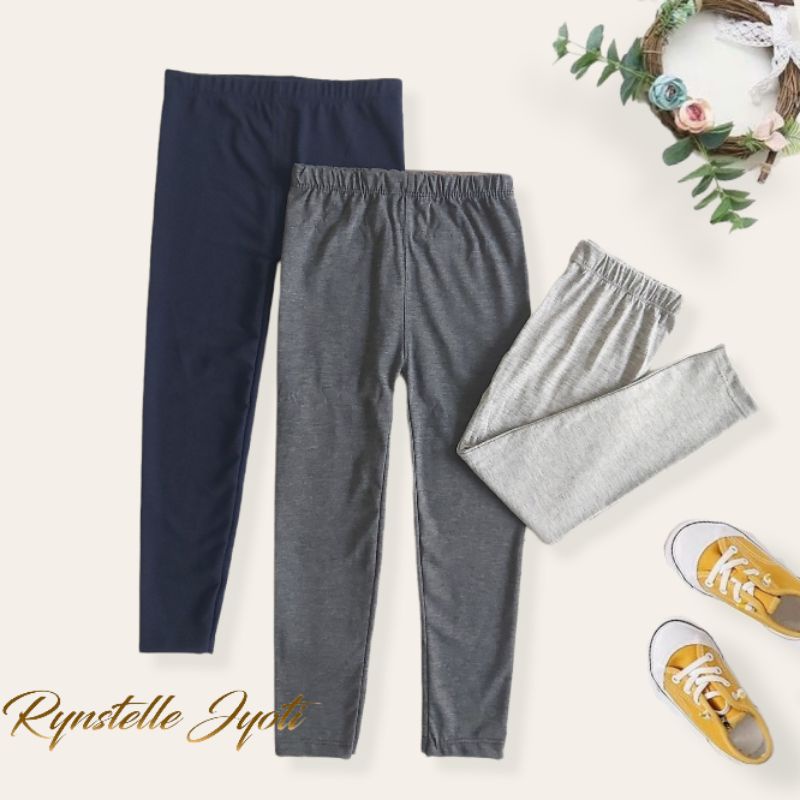 Legging Anak Panjang Kaos Soft Rayon Usia 5-11 tahun | Legging Anak Polos by Rynstelle