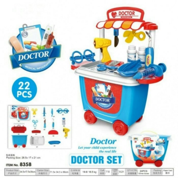 

dokter trolly blue 22pc/mainan anak/mainan dokter dokteran Murah