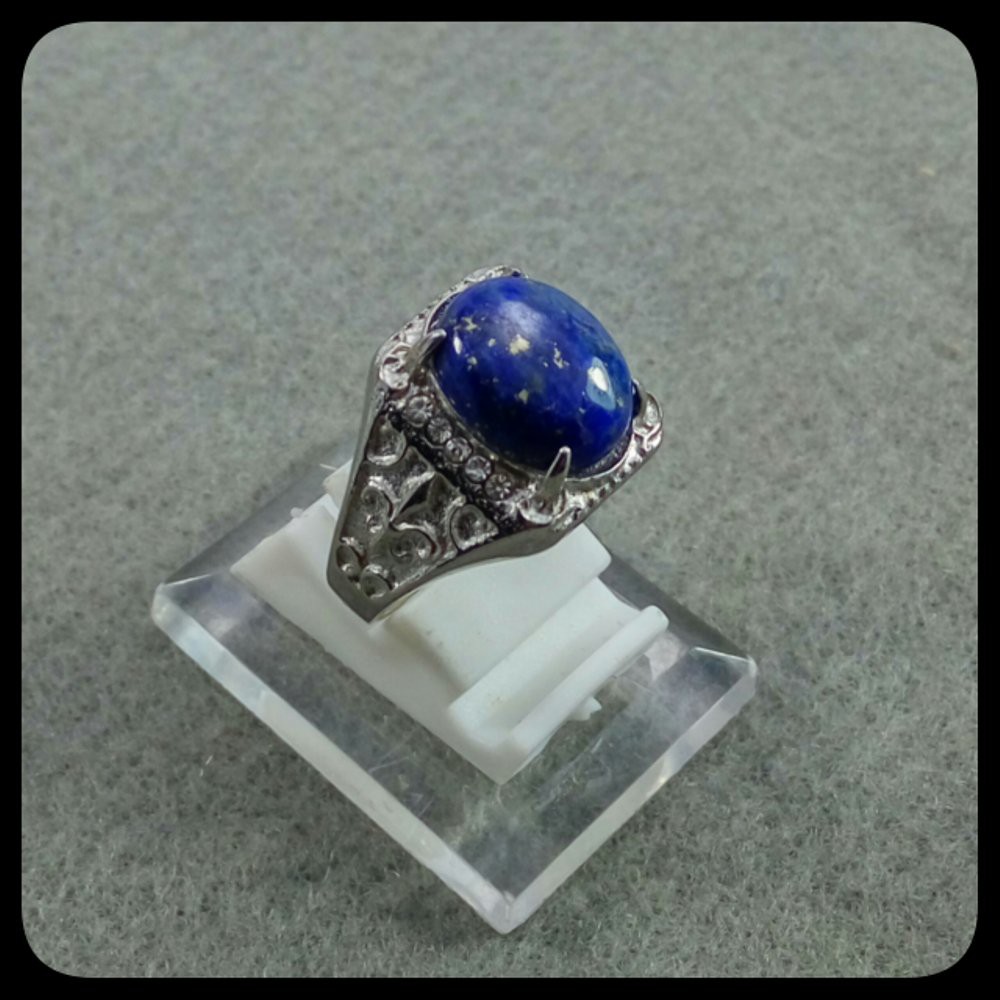 CINCIN LAPIS LAZULI BIRU MENGGODA SIZE KANTORAN