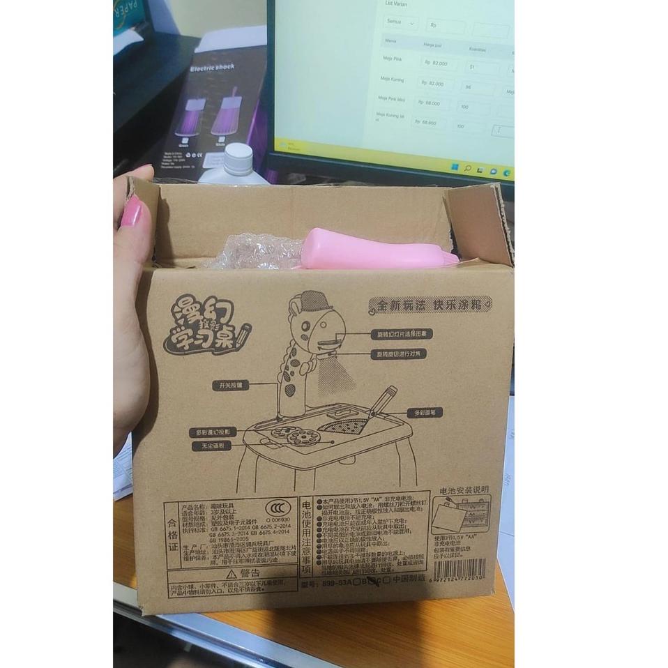 

(SALE) Meja belajar anak gambar proyektor edukasi anak jerapah besar