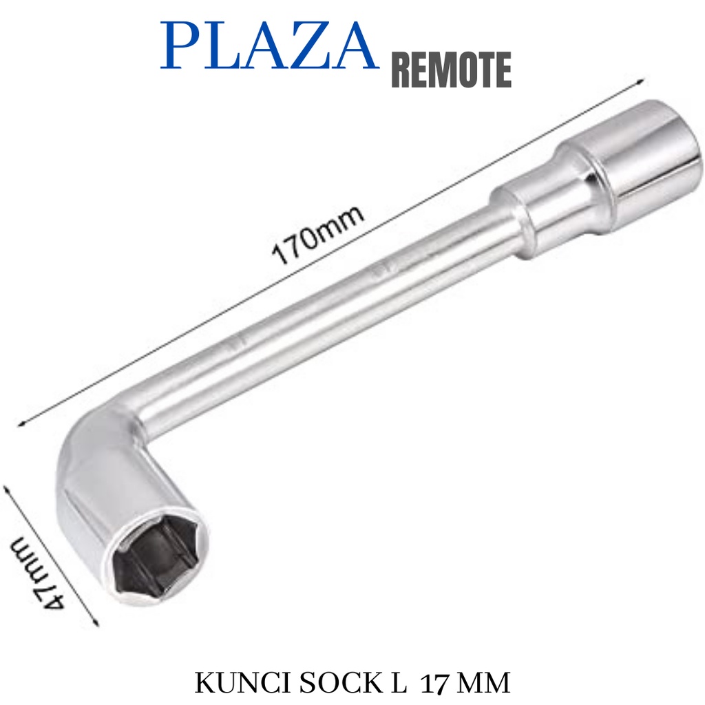 KUNCI SOCK SHOCK L 17 MM KUNCI DOUBLE SOCK ALLEN KEY 2 WAY