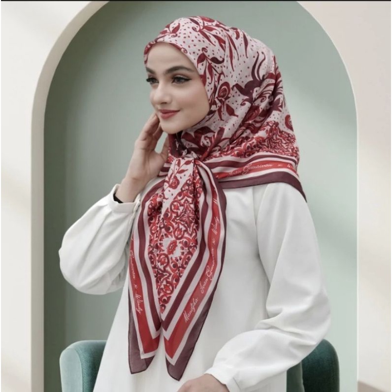 NIRMALA RED SCARF BY WINDY X MANDJHA IVAN GUNAWAN