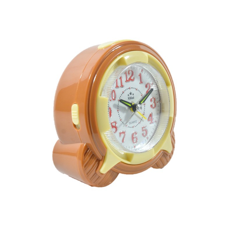 Jam Beker Weker Alarm Clock Dual Mode Melody Bell Minimalis Design Warna Khaki 11cm Free Baterai