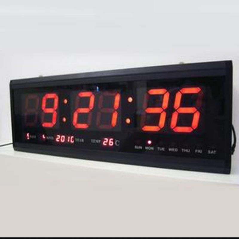 Jam Dinding Digital Led Meja Led Clock 4819 Merah Jam Meja Dinding