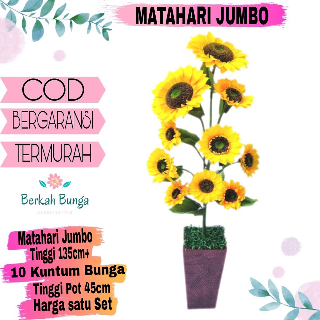 bunga matahari jumbo besar plastik palsu artificial import murah